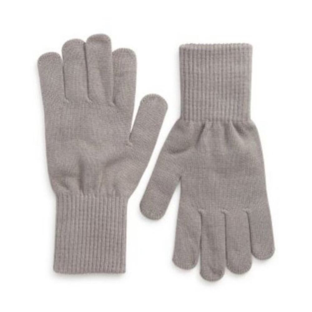 Trouve Gray Gloves Stretch Knit One Size